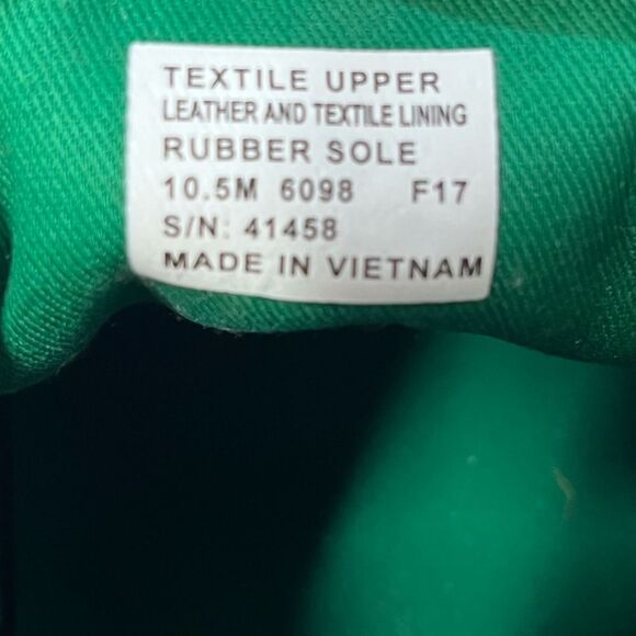 Tory Sport | Green Ribbed Cloth Leather Lace Up Love All Sneakers 10.5 - Picture 9 of 10